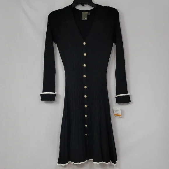 Taylor Fit And Flare Colorblock Mini Sweater Dress - Picture 16 of 17